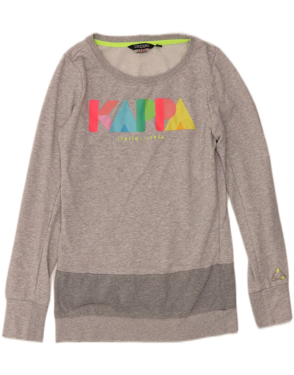 Γυναικείο Γραφικό Φούτερ Kappa Jumper UK 14 Large Grey Cotton