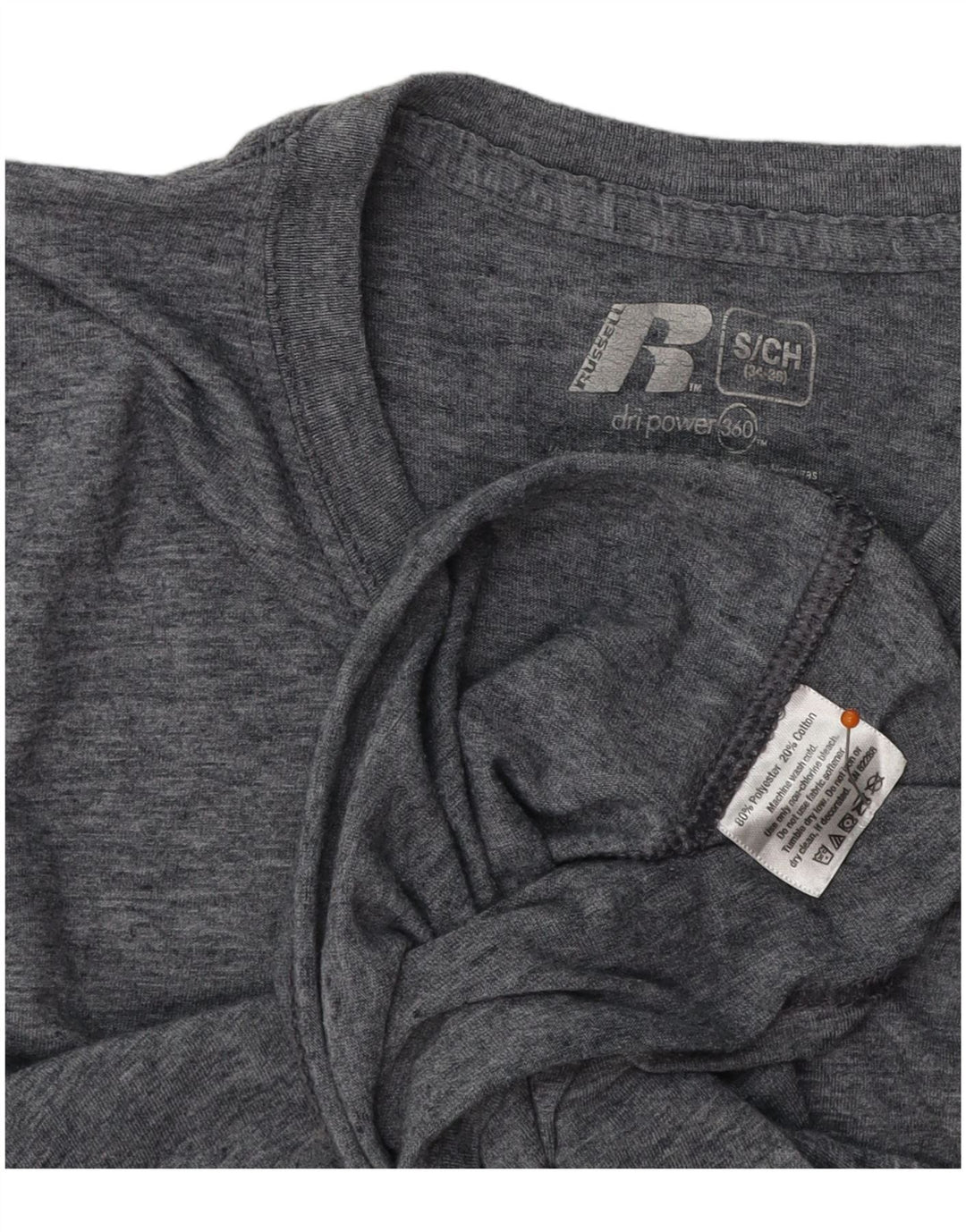 Ανδρικό μπλουζάκι RUSSELL ATHLETIC Top UK 34/36 Small Grey Polyester