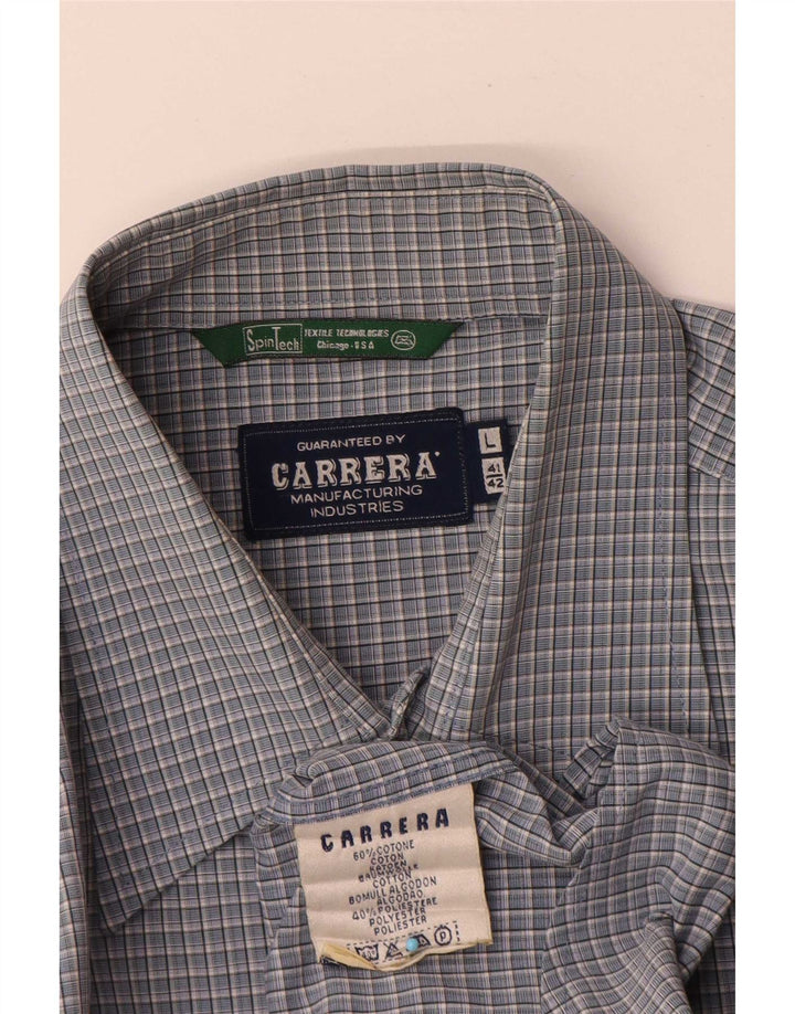 Ανδρικό πουκάμισο Carrera μέγεθος 41/42 Large Blue Check Cotton
