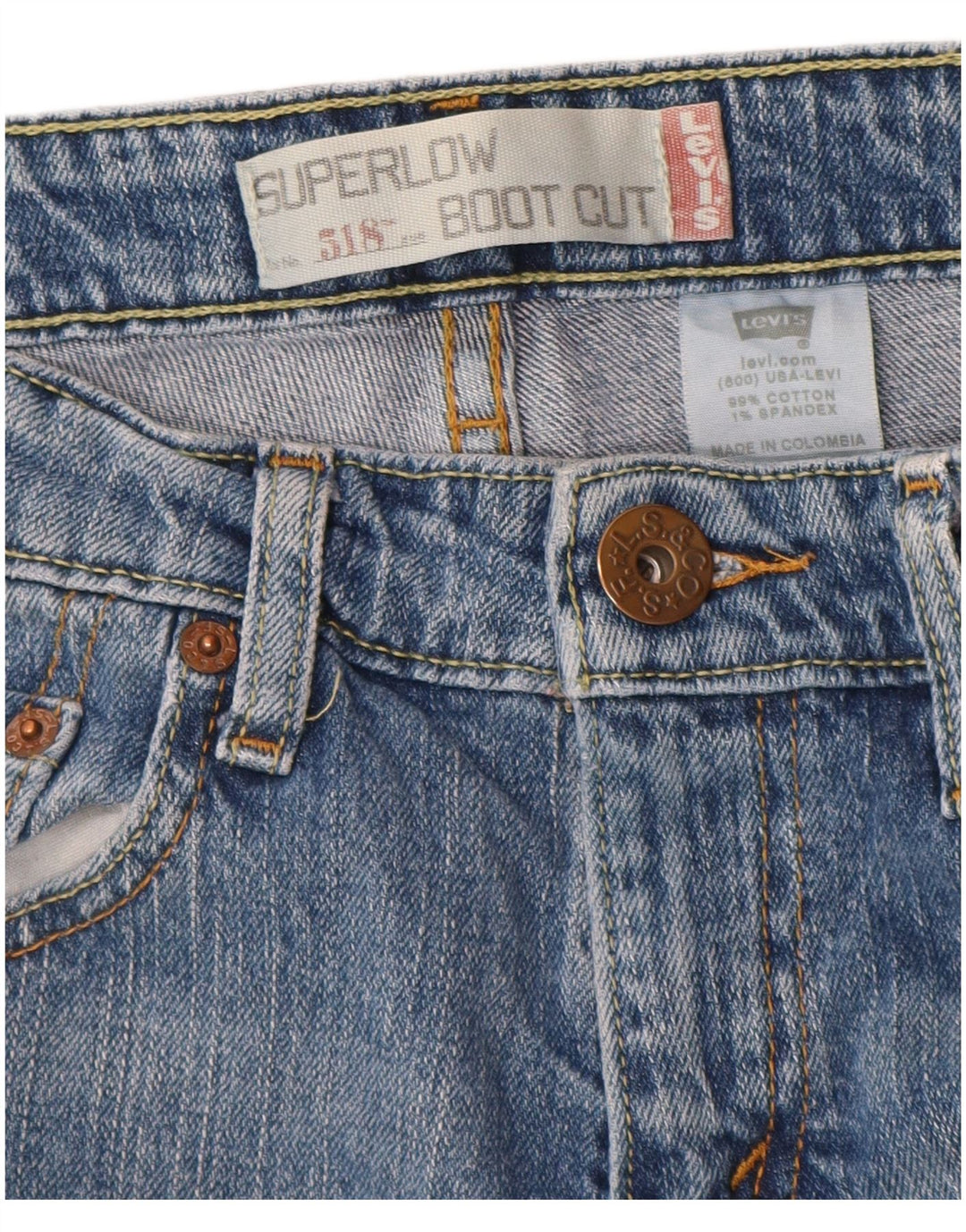 Γυναικείο τζιν Levi's 518 Super Low Bootcut W28 L32 Μπλε βαμβακερό