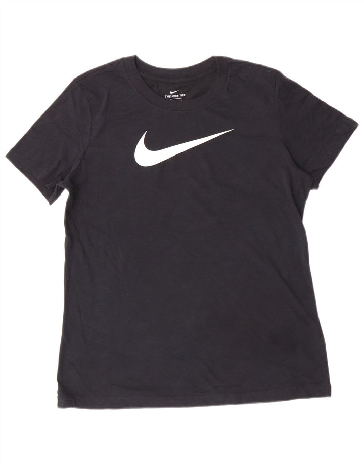 Γυναικείο γραφικό μπλουζάκι Nike Dri Fit τοπ 14 μεσαίου μαύρου βαμβακερού χρώματος