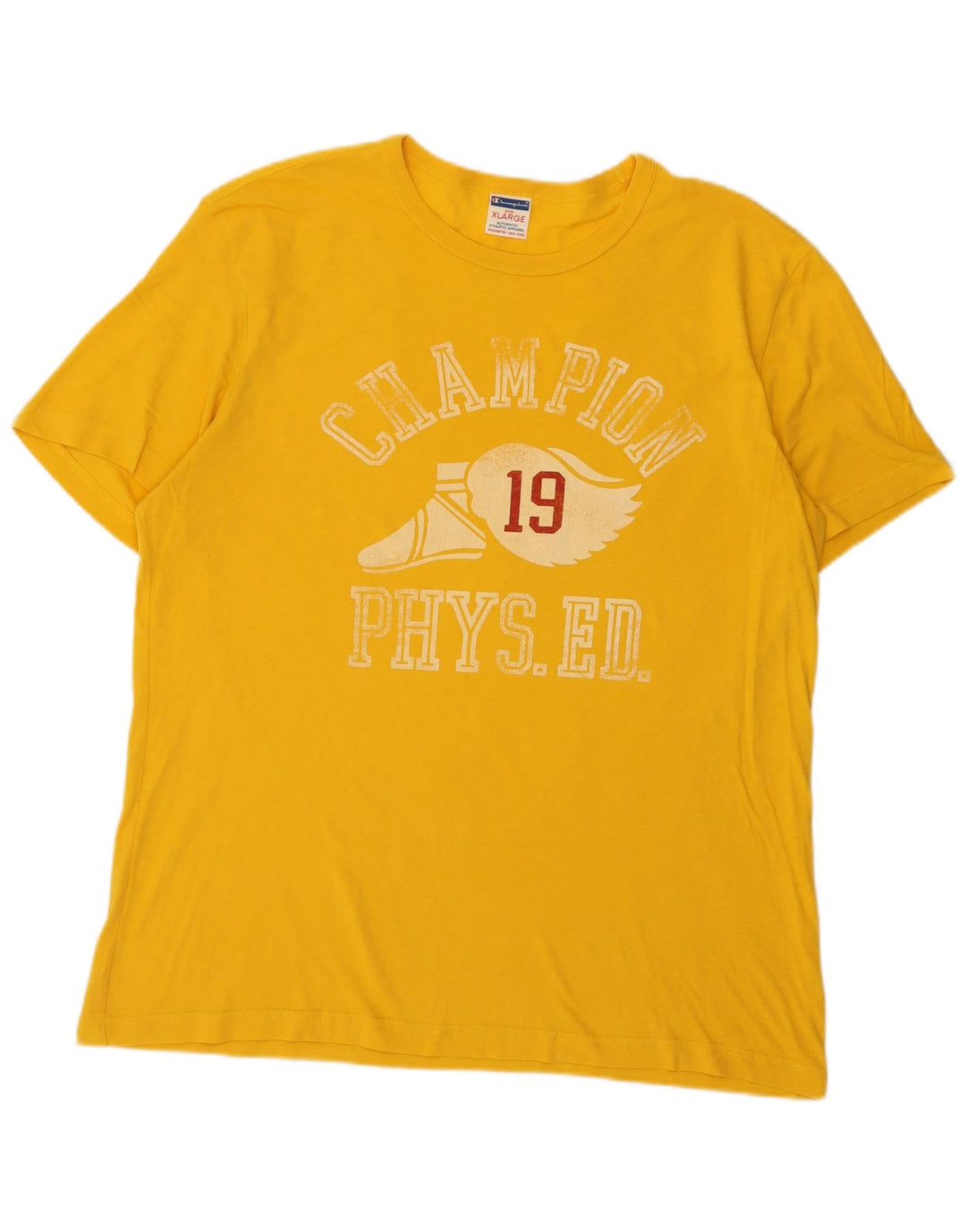 Champion Ανδρικό T-Shirt κανονικό γραφικό Top XL Κίτρινο