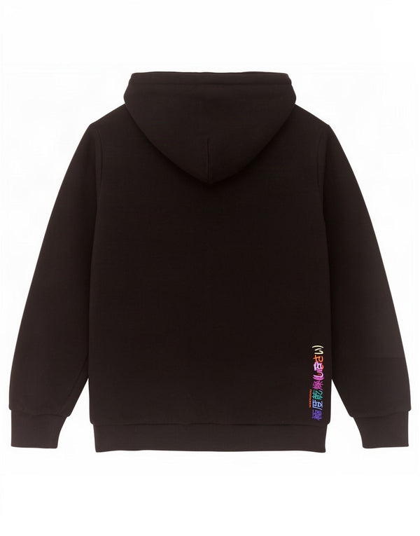 Superdry Γυναικείο Γραφικό Hoodie Jumper UK 16 Large μαύρο βαμβακερό