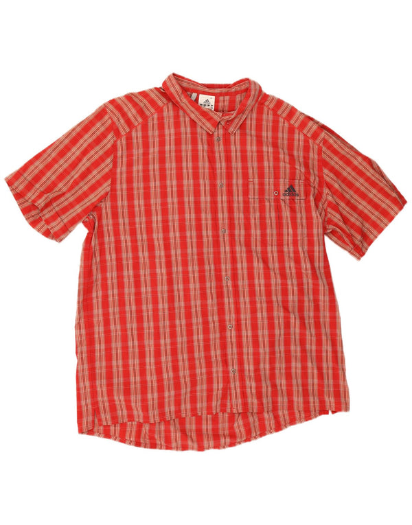 Ανδρικό κοντομάνικο πουκάμισο Adidas Climalite 2XL Red Check Polyamide