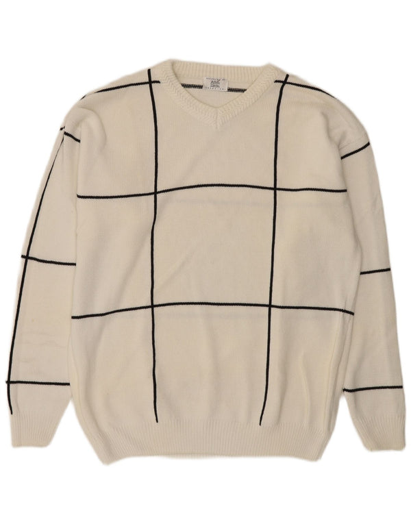 Alba Moda γυναικείο πουλόβερ με λαιμόκοψη UK 22/24 3XL Λευκό βαμβάκι