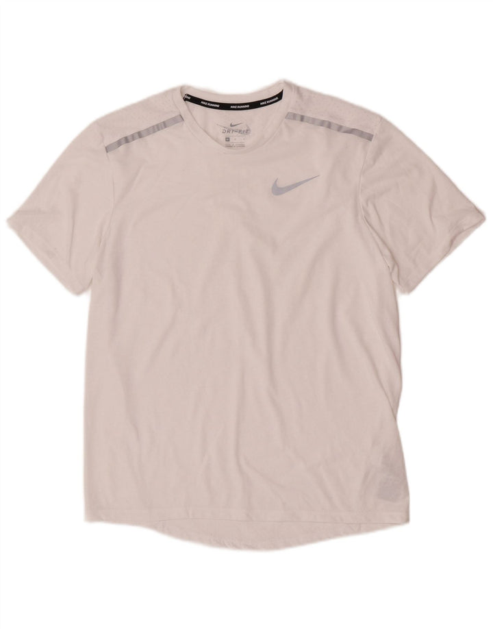 Ανδρικό γραφικό μπλουζάκι Nike Dri Fit, μεσαίο λευκό πολυεστέρας