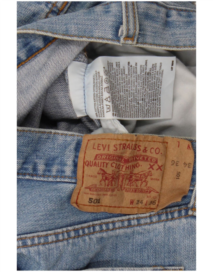 Ανδρικό τζιν σορτς LEVI'S 501 W34 μεγάλο μπλε βαμβακερό