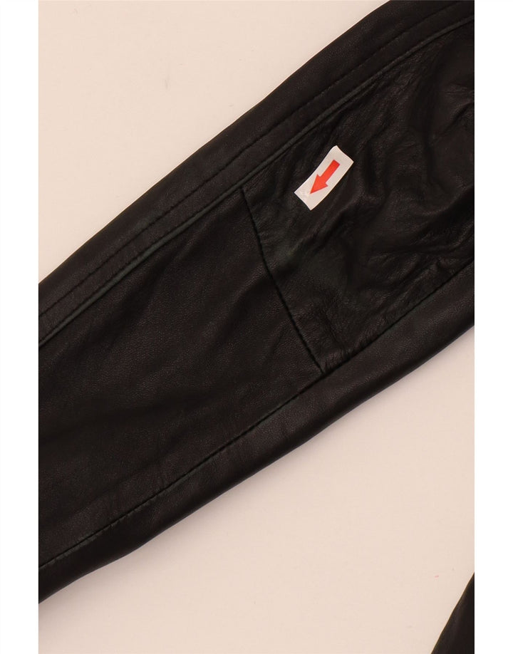 Astrid & Viola Γυναικείο Crop Leather Jacket UK 8 Small Black Leather