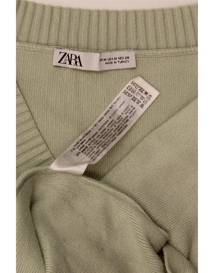 Zara Γυναικείο Γιλέκο μεγάλου μεγέθους Tank Top UK 14 Medium Khaki Viscose