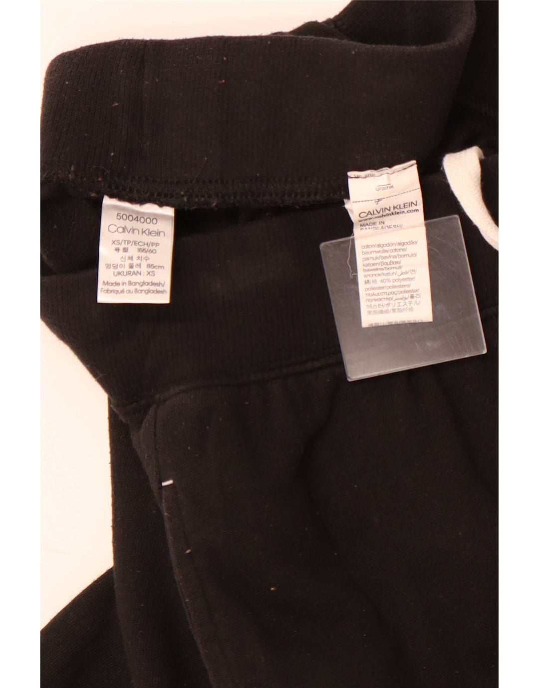 CALVIN KLEIN Γυναικεία αθλητική φόρμα γραφικών Παντελόνι Joggers UK 6 XS Μαύρο