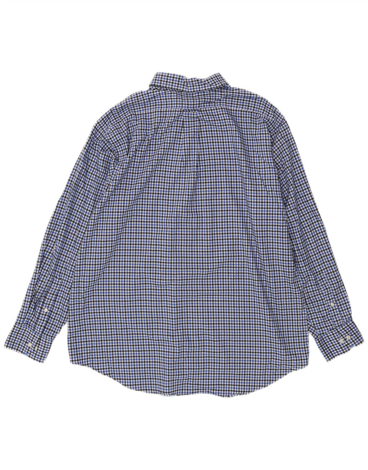 Ανδρικό πουκάμισο Izod Size 17 17 1/2 XL Blue Check Cotton
