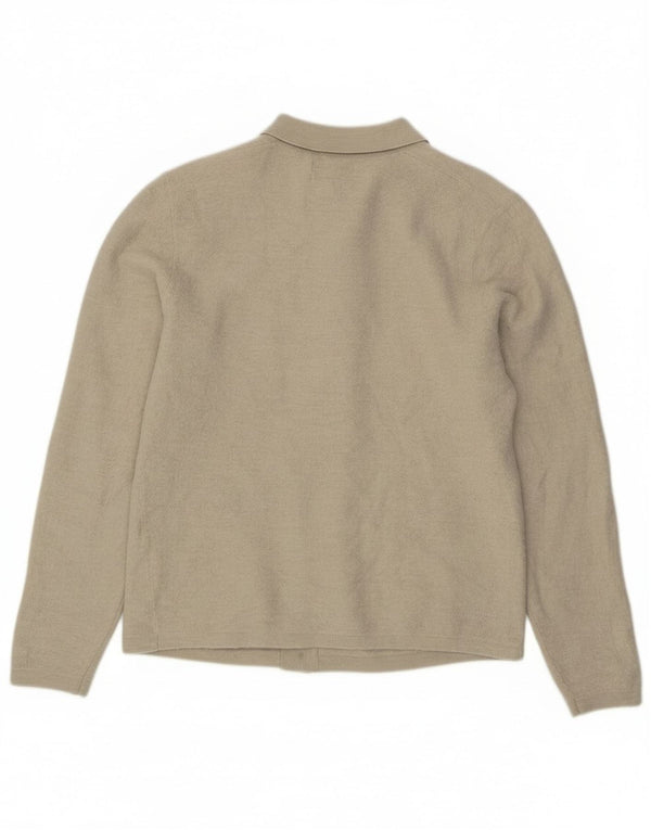 Marks & Spencer Ανδρικό πουλόβερ ζακέτα Autograph Medium Beige Wool Merino