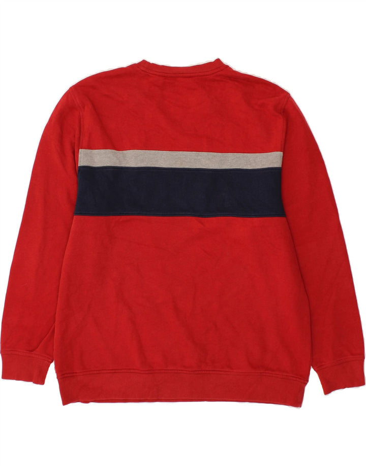 IZOD Mens Sweatshirt Jumper XL Red Colourblock Vintage Izod and Second-Hand Izod from Messina Hembry 
