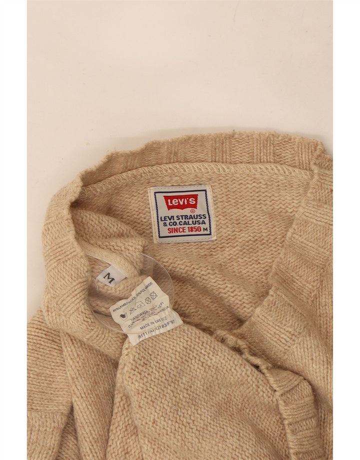 Ανδρικό πουλόβερ Levi's με λαιμόκοψη σε μεσαίο μπεζ μαλλί