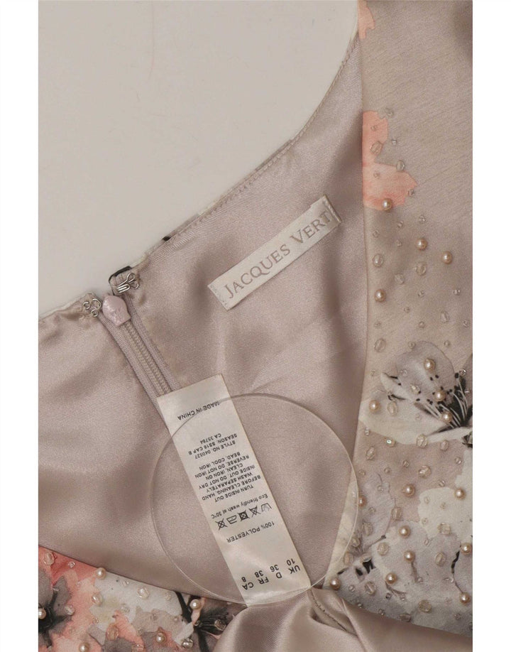 Jaques Vert Γυναικείο φόρεμα με θήκη UK 10 Small Beige Floral Polyester