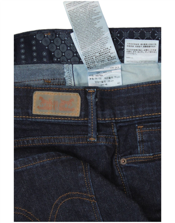 LEVI'S Γυναικείο 525 ίσιο τζιν US 12 μεγάλο W31 L32 Navy Blue βαμβακερό