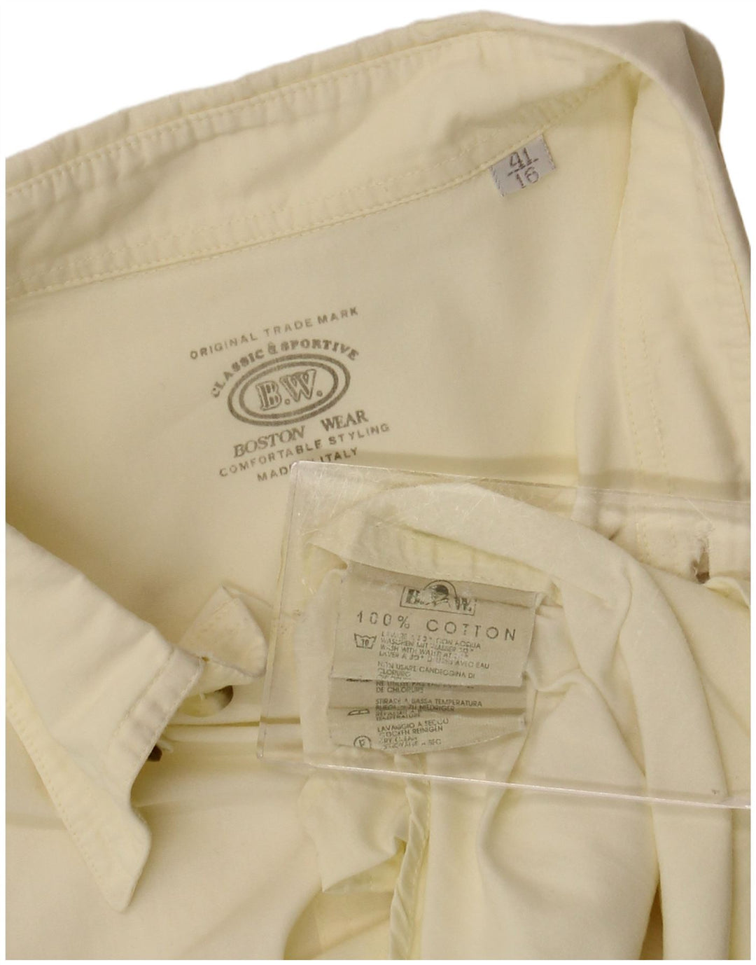 BOSTON Ανδρικό κοντομάνικο πουκάμισο μέγεθος 41 16 μεγάλο κίτρινο βαμβακερό