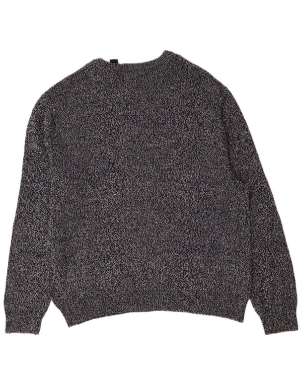 Chaps Mens Crew Neck Jumper Sweater 2XL Navy Blue Flecked Cotton
