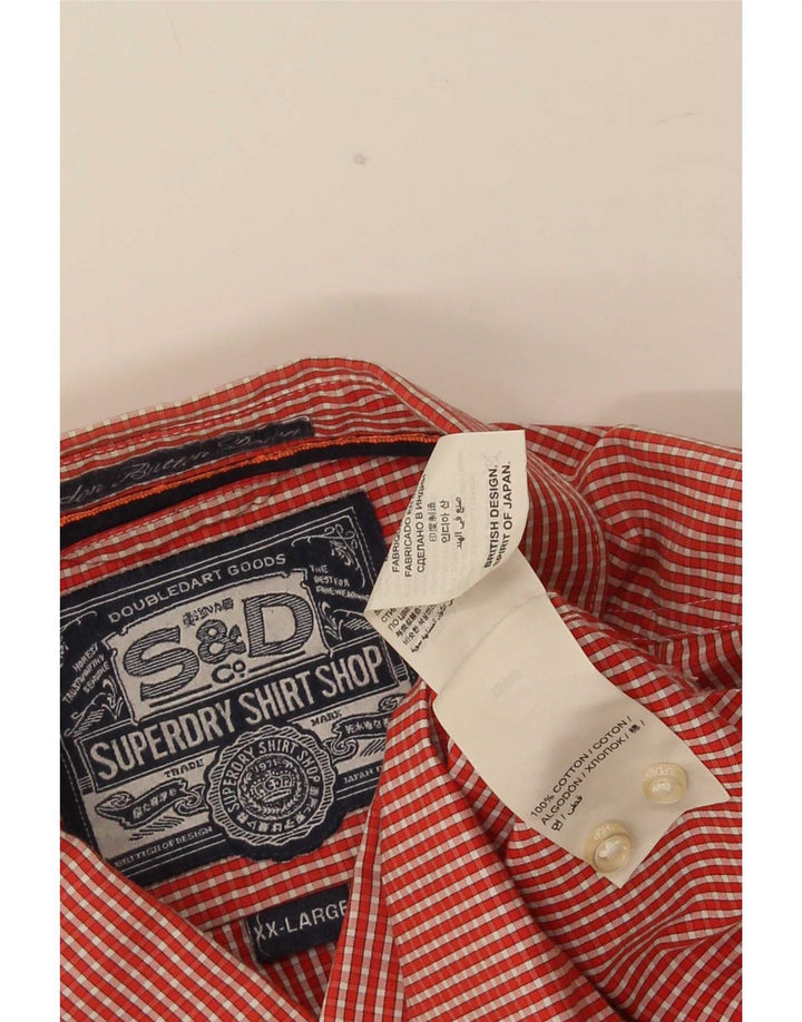 Ανδρικό πουκάμισο Superdry 2XL Κόκκινο βαμβακερό Gingham