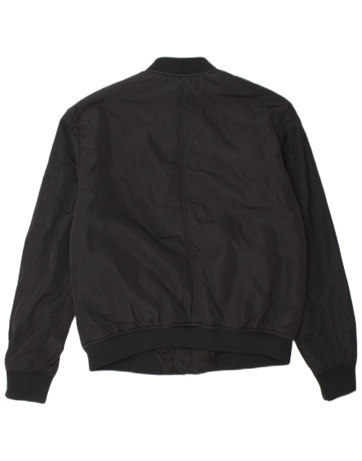 ZARA Γυναικείο Bomber Jacket UK 10 Small Black Polyester