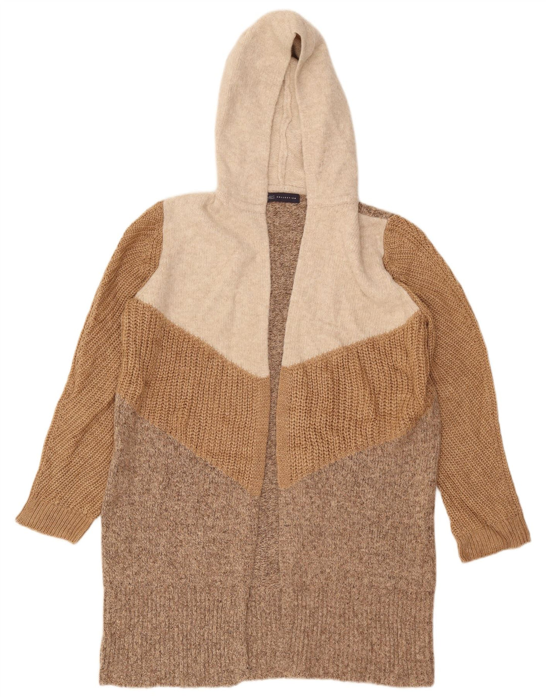 Marks & Spencer Γυναικείο πουλόβερ Longline Cardigan UK 14 Medium Beige