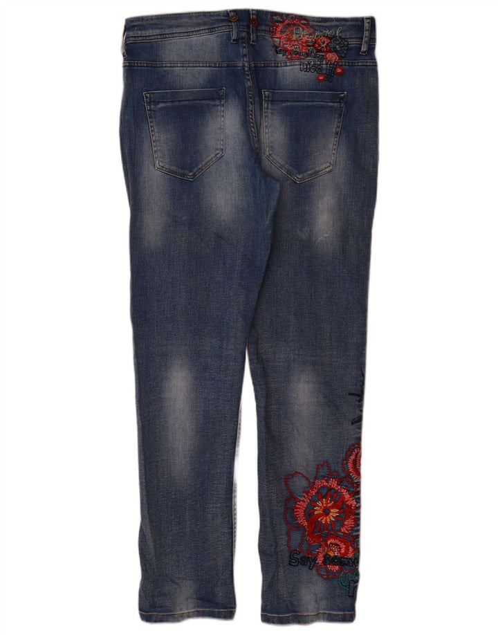 Desigual Γυναικείο Slim Jeans W32 L31 Blue Floral Polyester