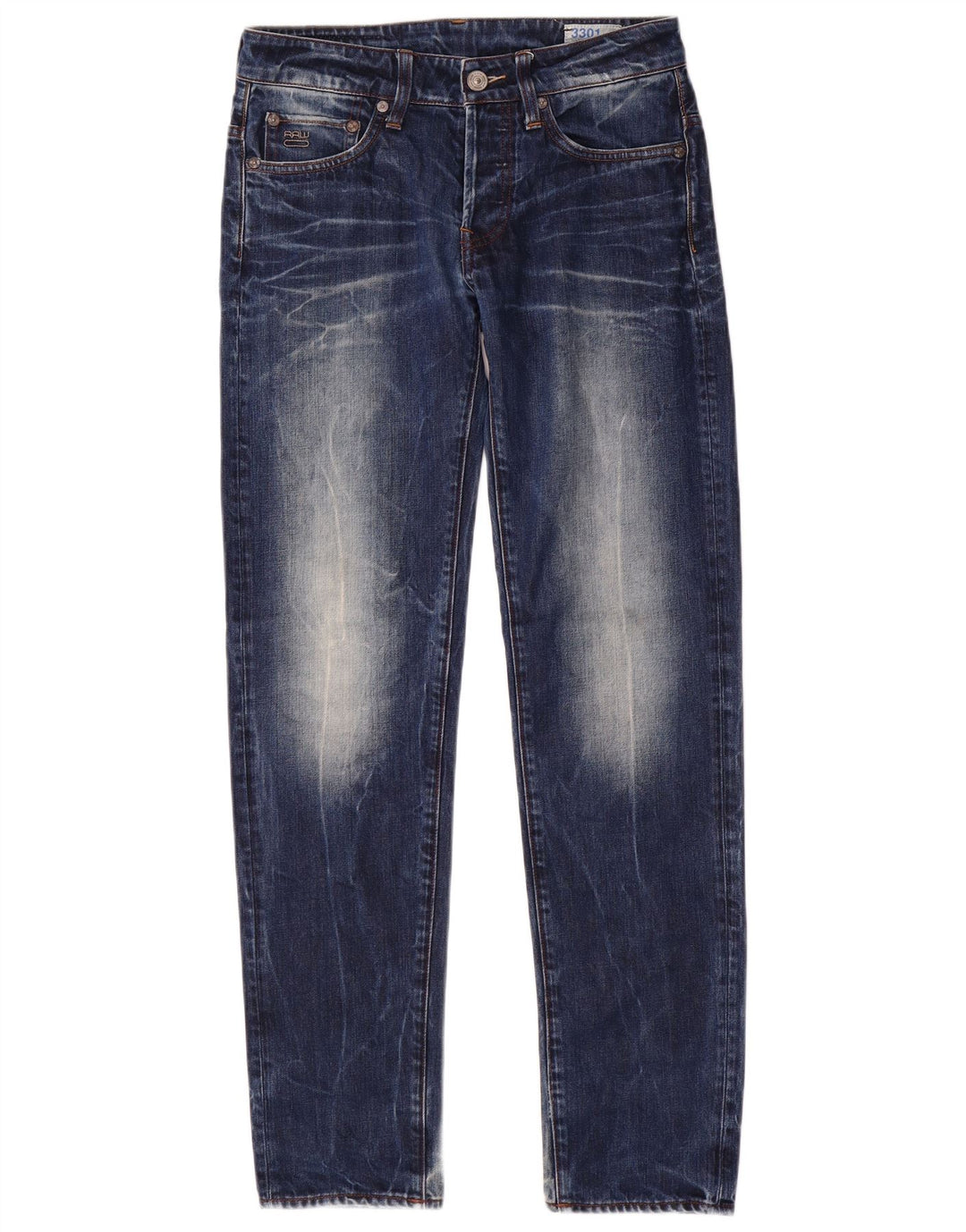 G-Star Ανδρικό 3301 Slim Jeans W28 L32 Μπλε βαμβακερό
