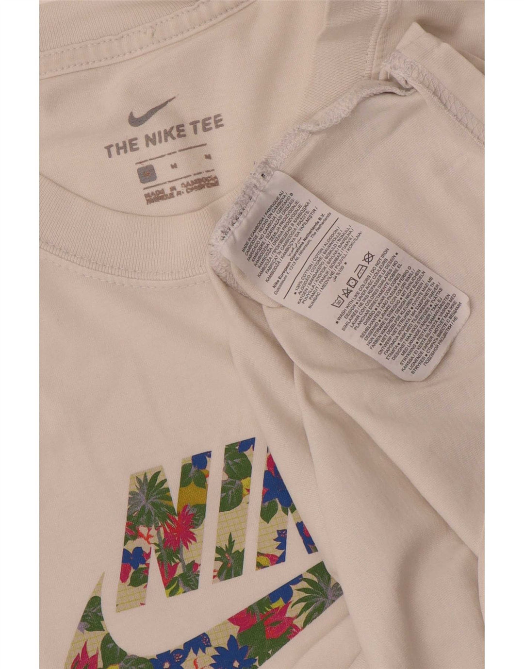 Ανδρικό γραφικό μπλουζάκι Nike, μεσαίο λευκό βαμβακερό