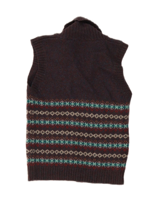 Stanley Blacker γυναικεία ζακέτα πουλόβερ UK 10 Small Navy Blue Fair Isle