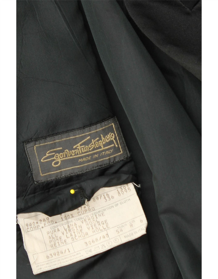 Egon Von Furstenberg Ανδρικό UK 40 Large W32 L32 Μαύρο παρθένο μαλλί