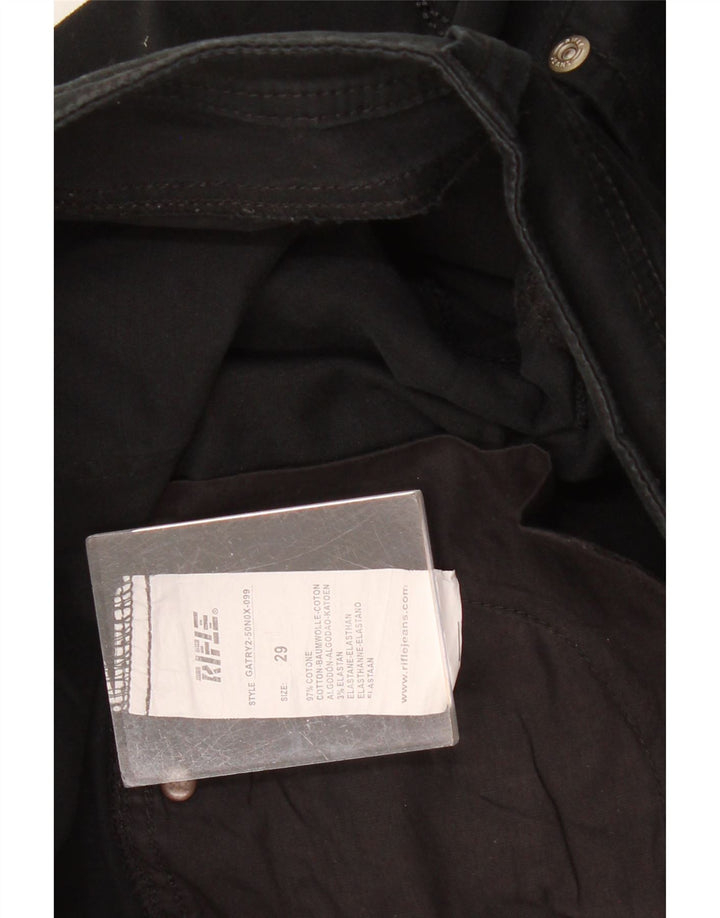 RIFLE Γυναικείο Σορτς Βερμούδα W29 Μεσαίο Μαύρο Βαμβακερό