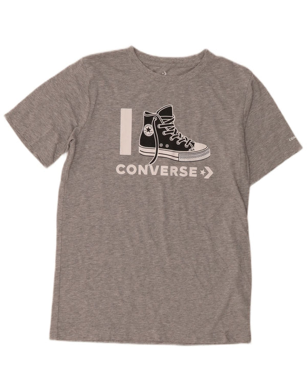 Converse Boys Graphic T-Shirt Top 13-14 ετών XL Γκρι βαμβακερό