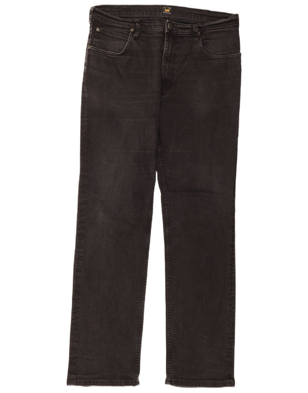 Lee Womens Brooklyn Straight Jeans W36 L34 Μαύρο βαμβακερό