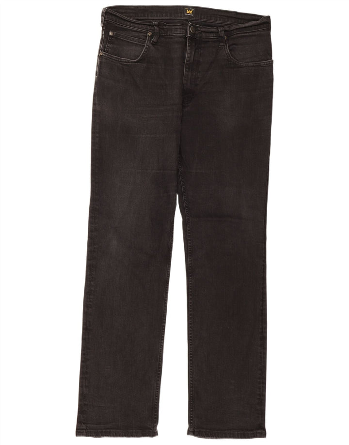 Lee Womens Brooklyn Straight Jeans W36 L34 Μαύρο βαμβακερό