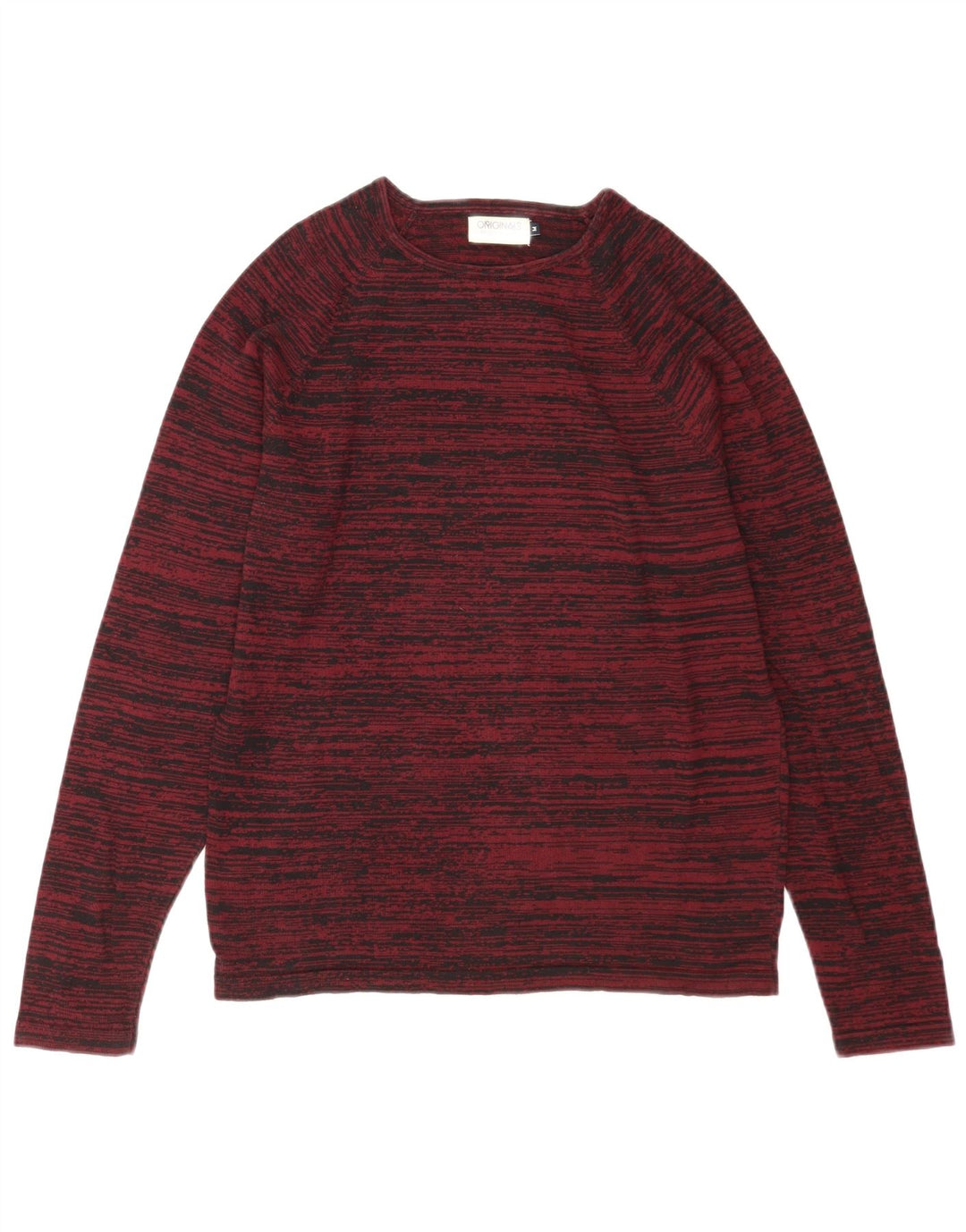 Jack & Jones Ανδρικό πουλόβερ με λαιμόκοψη μεσαίο μπορντό ριγέ