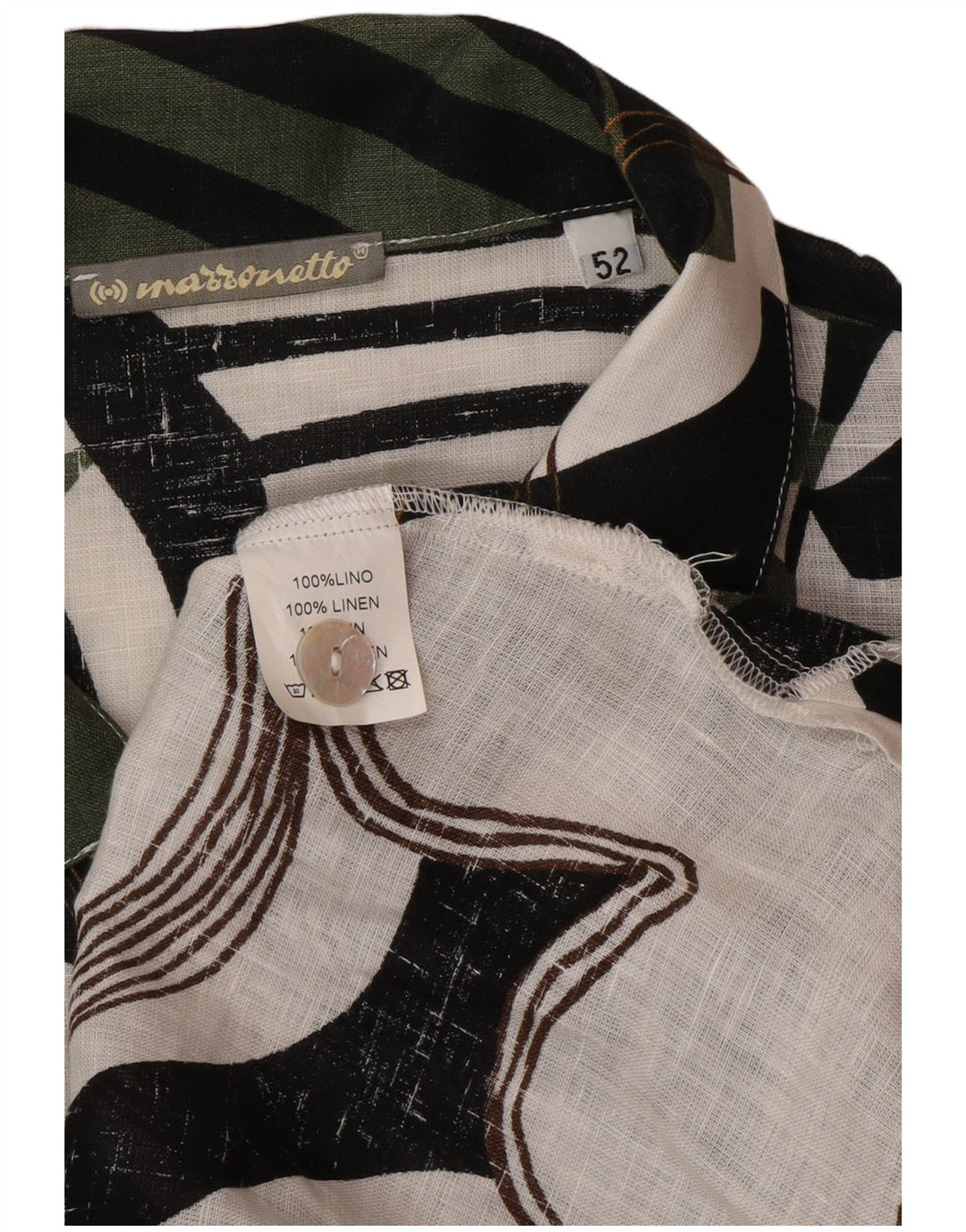 Marronetto Γυναικείο πουκάμισο με κοντό μανίκι IT 52 2XL Πράσινο λινό