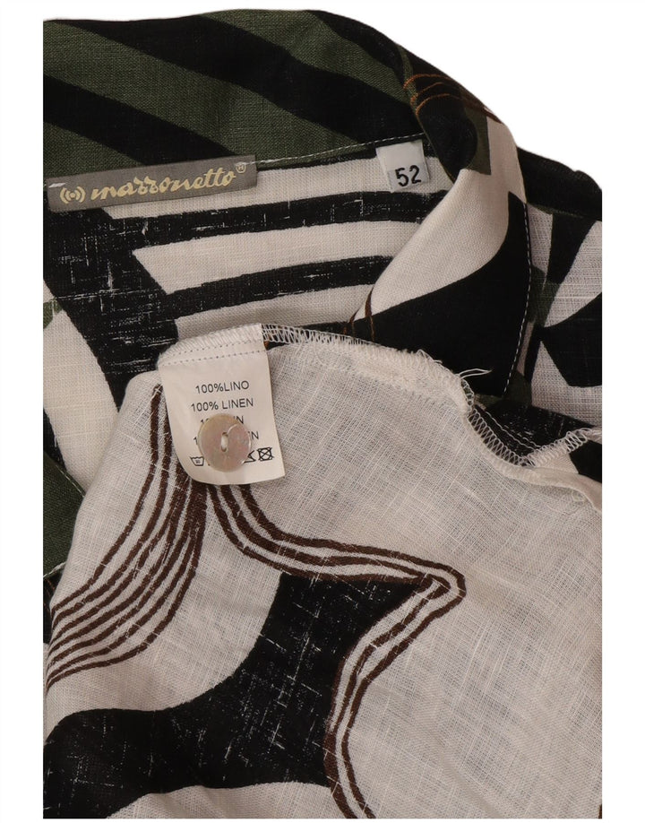 Marronetto Γυναικείο πουκάμισο με κοντό μανίκι IT 52 2XL Πράσινο λινό