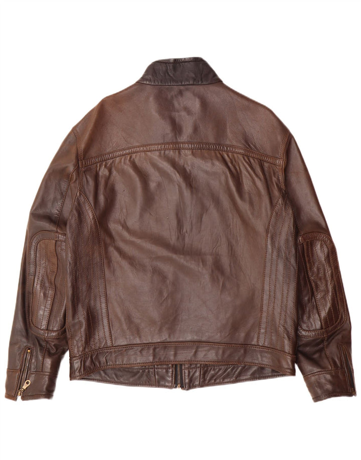 VINTAGE Ανδρικό Δερμάτινο Μπουφάν UK 38 Μεσαίο Καφέ