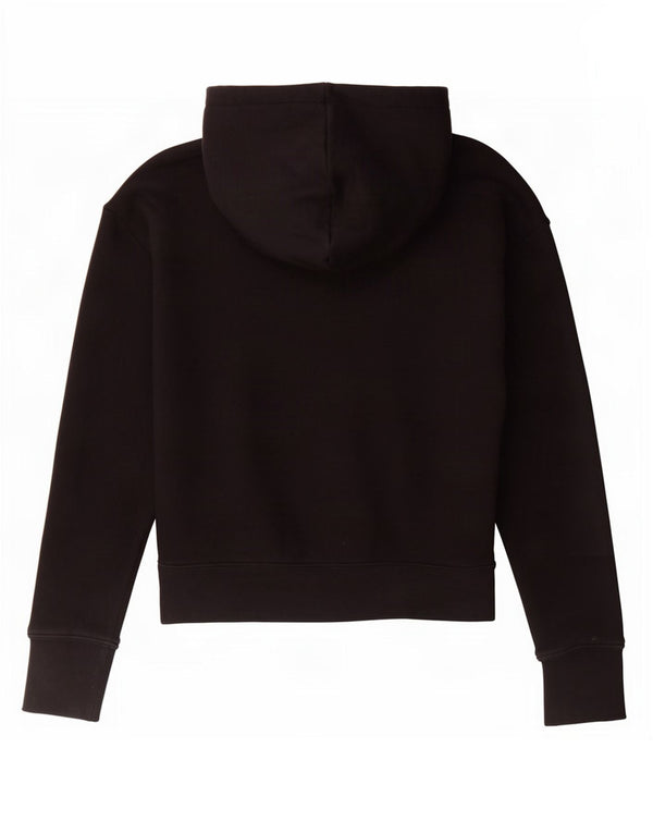 Nike Girls Graphic Crop Hoodie Jumper 12-13 ετών Μεγάλο μαύρο βαμβακερό
