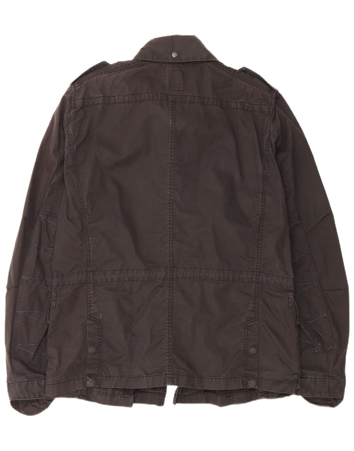 Ανδρικό στρατιωτικό μπουφάν DIESEL UK 44 2XL Μαύρο βαμβακερό