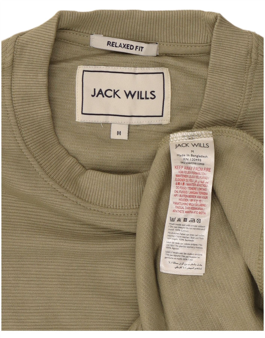 JACK WILLS Ανδρικό Μπλουζάκι Χαλαρής Εφαρμογής Μακρυμάνικο Μεσαίο Πράσινο Βαμβακερό