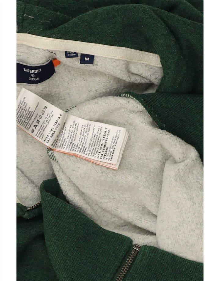 Ανδρικό πουλόβερ με κουκούλα με φερμουάρ Superdry Βαμβακερό μεσαίο πράσινο