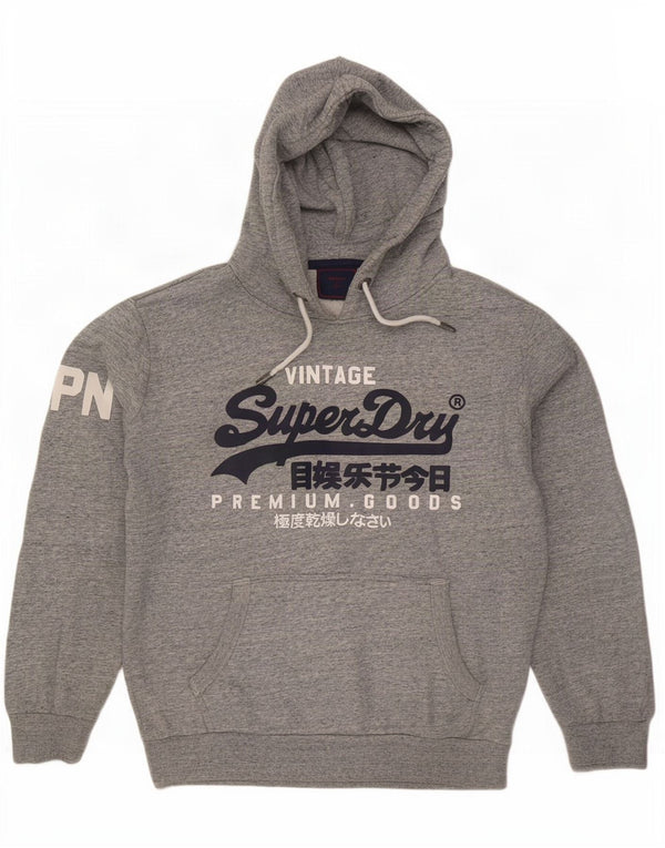Superdry Ανδρικό γραφικό μπλουζάκι με κουκούλα XL Βαμβακερό γκρι