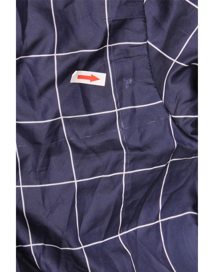 VINTAGE Γυναικείο μπουφάν UK 14 Large Navy Blue Check