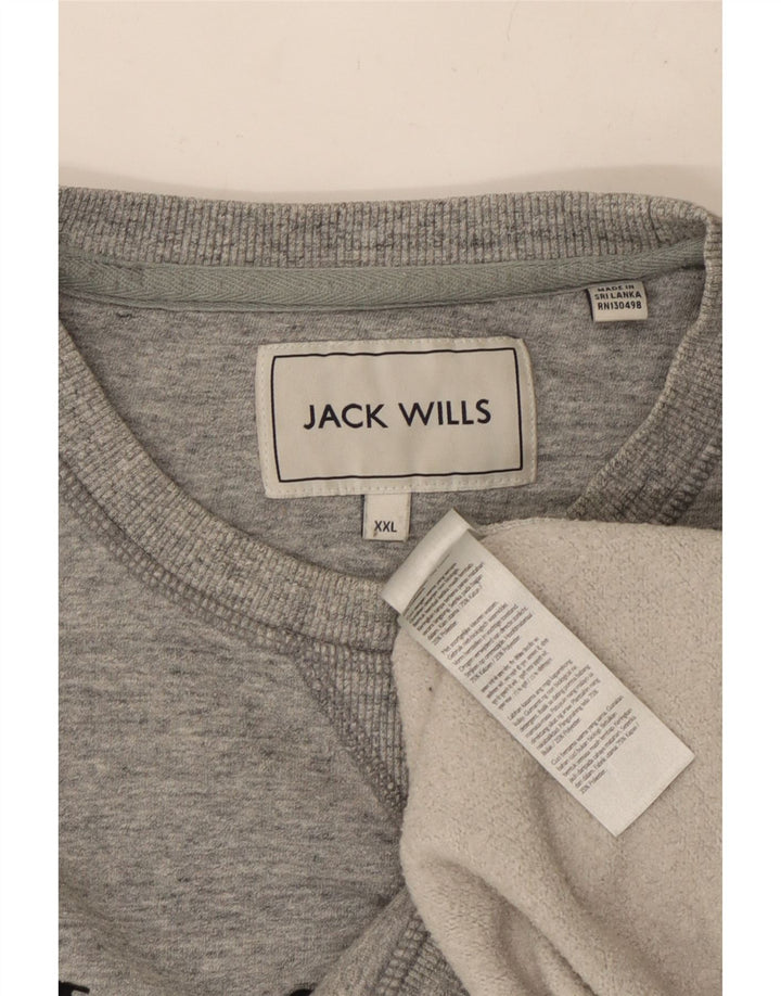 JACK & JONES Ανδρικό γραφικό φούτερ Jumper 2XL Γκρι βαμβακερό