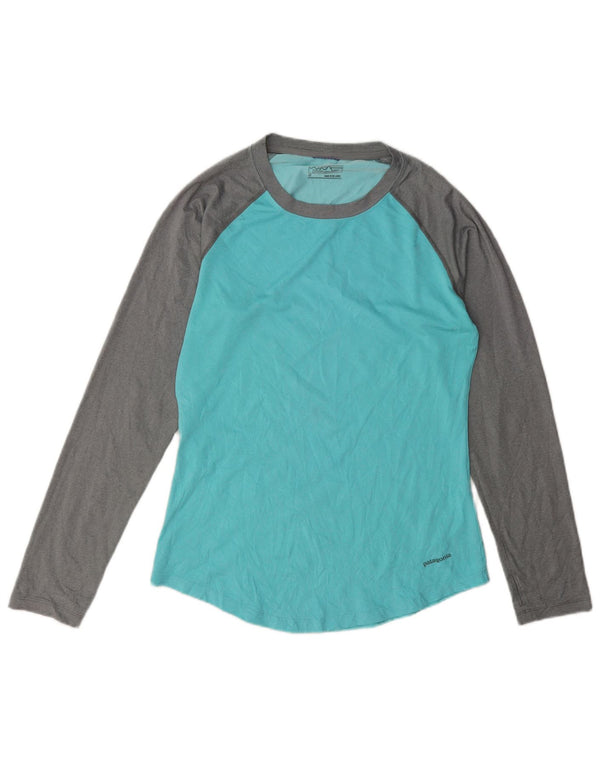 Γυναικείο τοπ Patagonia μακρυμάνικο UK 10 Small Turquoise Colourblock