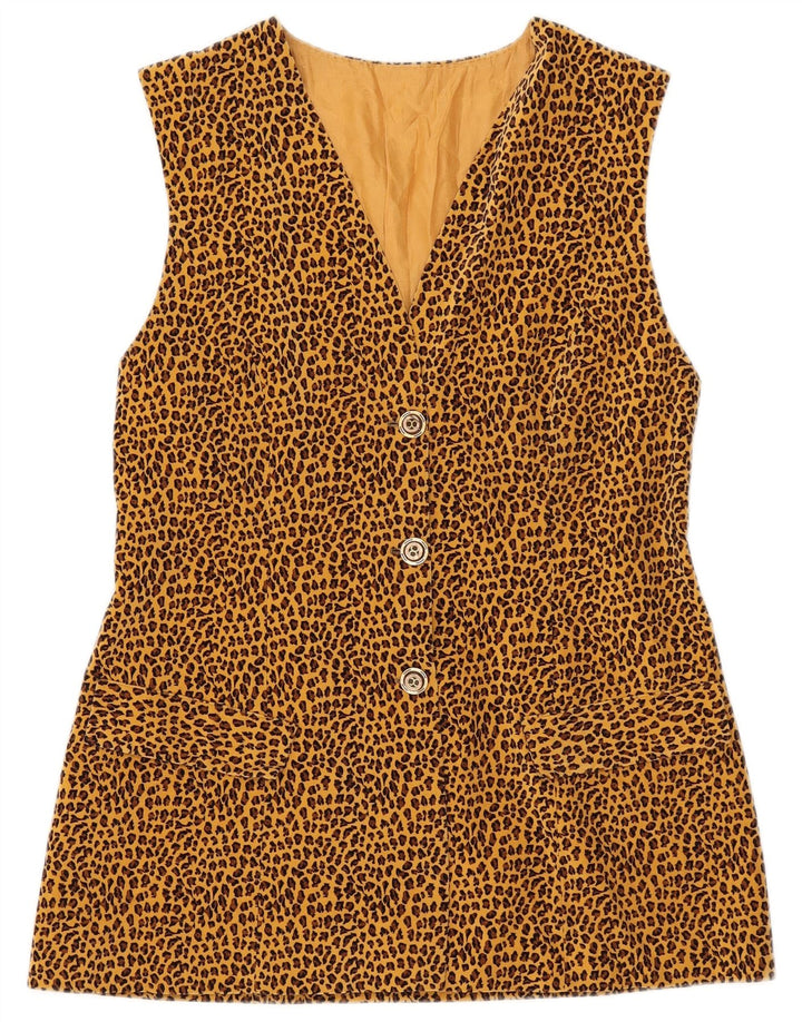 Vintage γυναικείο σακάκι με 3 κουμπιά σακάκι UK 8 Small Brown Animal print
