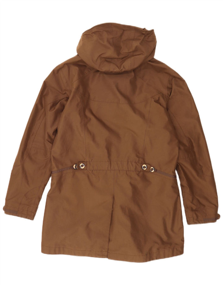 Jack Wolfskin γυναικείο μπουφάν με κουκούλα αντιανεμικό UK 16 μεγάλο καφέ πολυεστέρα