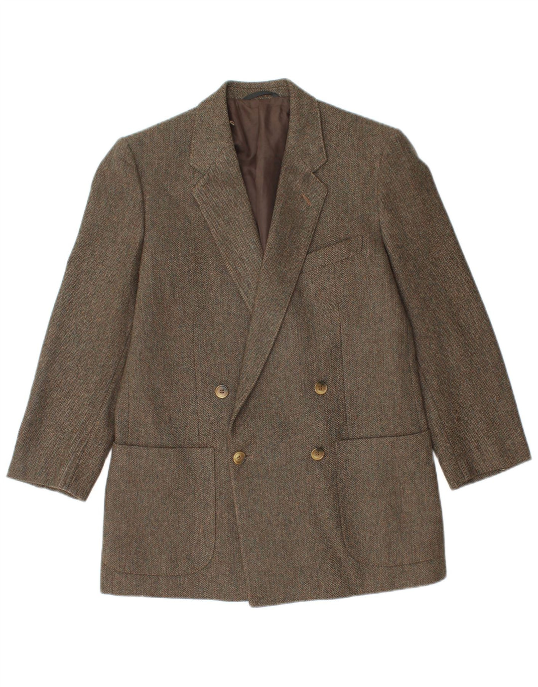 Vintage Ανδρικό Διπλό Μπουφάν Blazer IT 48 Μεσαίο Πράσινο Ψαροκόκκαλο