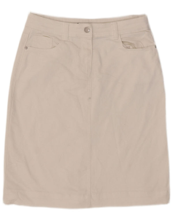 M&Co Γυναικεία Τζιν Φούστα UK 10 Small W30 Λευκή Βαμβακερή